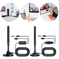 4K/1080P Portable HD TV Antenna with Signal Amplifier 480+ Miles Digital HD Aerial Magnetic Base VHF UHF for TV Receiver DVB-T2