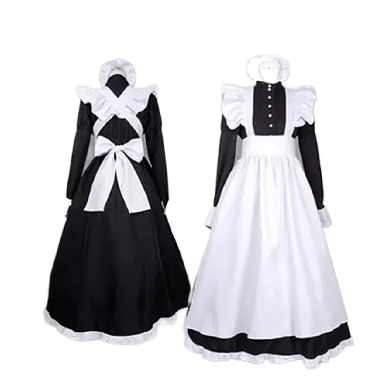 

Footman In Maid Cos Costume Men Dressed As Women England Long Dress Maid Coffee Maid Cosplay Clothes Black White Suit Role Play