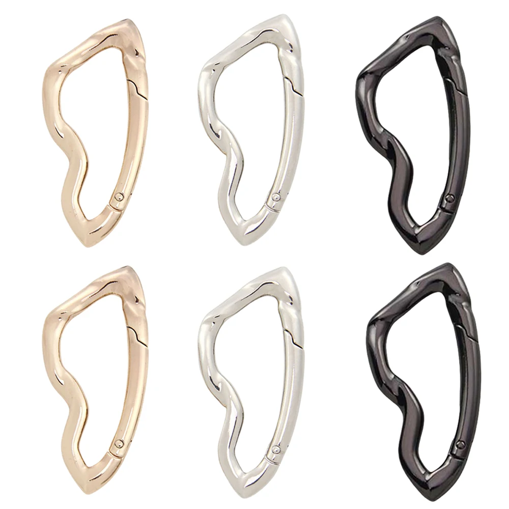 

1pc Irregular Buckle Spring Snap Carabiner Keychains Hooks Clip For DIY Keyrings Ring Jewelry Making Accessories Crafts Findings