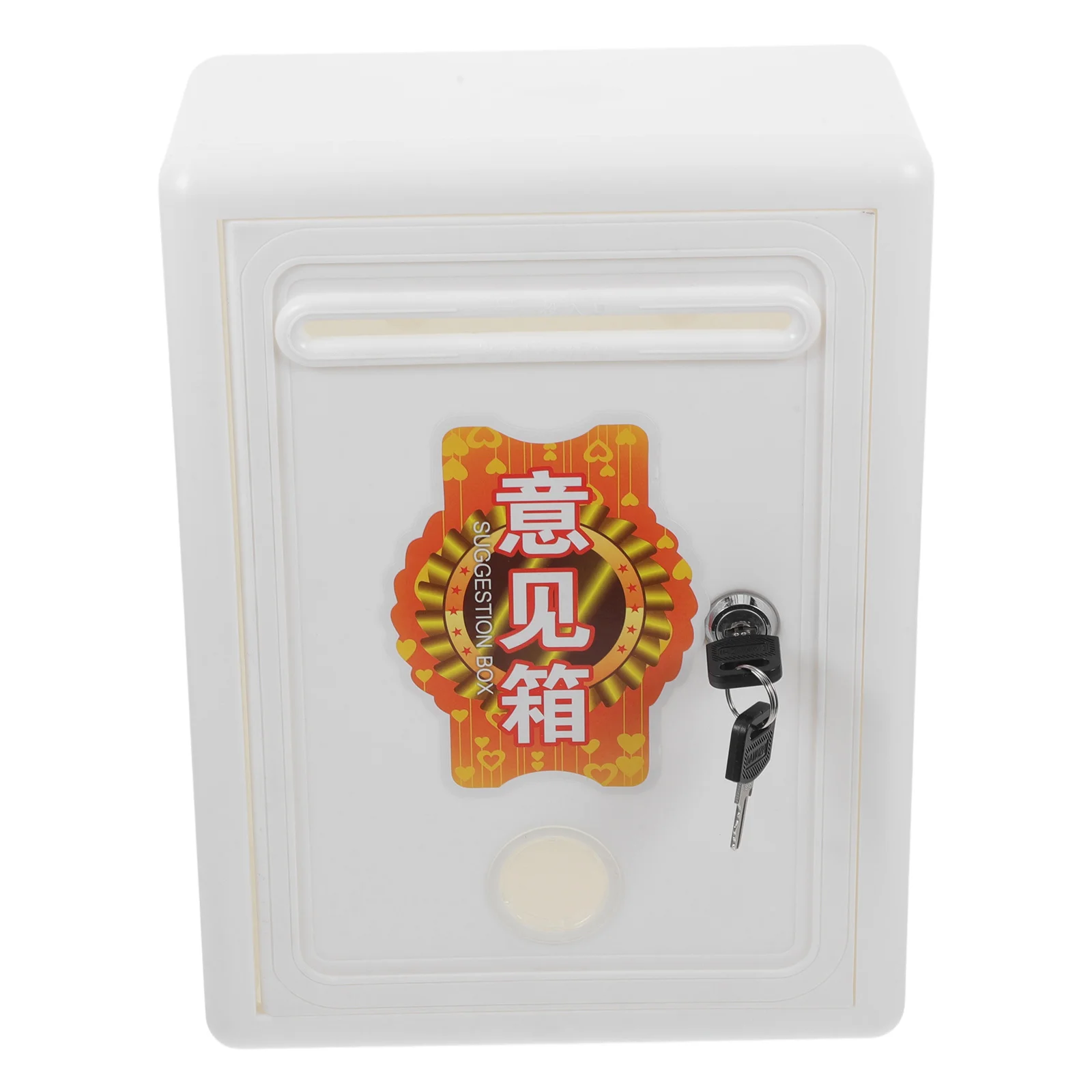 

Wall Mailbox Suggestion Box Lockable Secure White Mounted Office Feedback Donation Storage Waterproof Durability Outdoor Mail