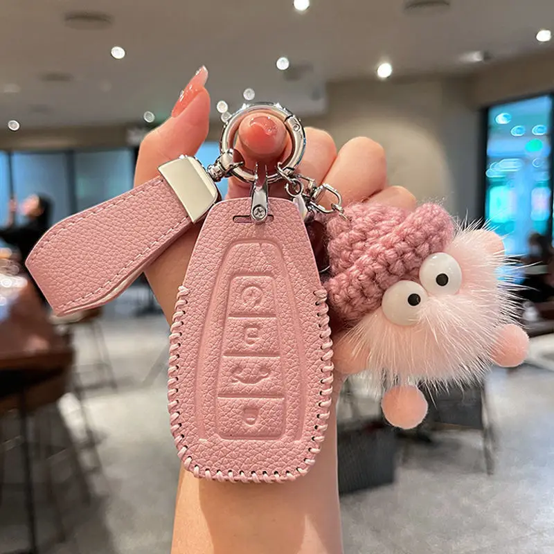 

Fashion Car Key Case Remote Cover Shell Holder Protector Bag Fob For Geely Coolray Binray Preface Okavango Monjaro Emgrand Altas