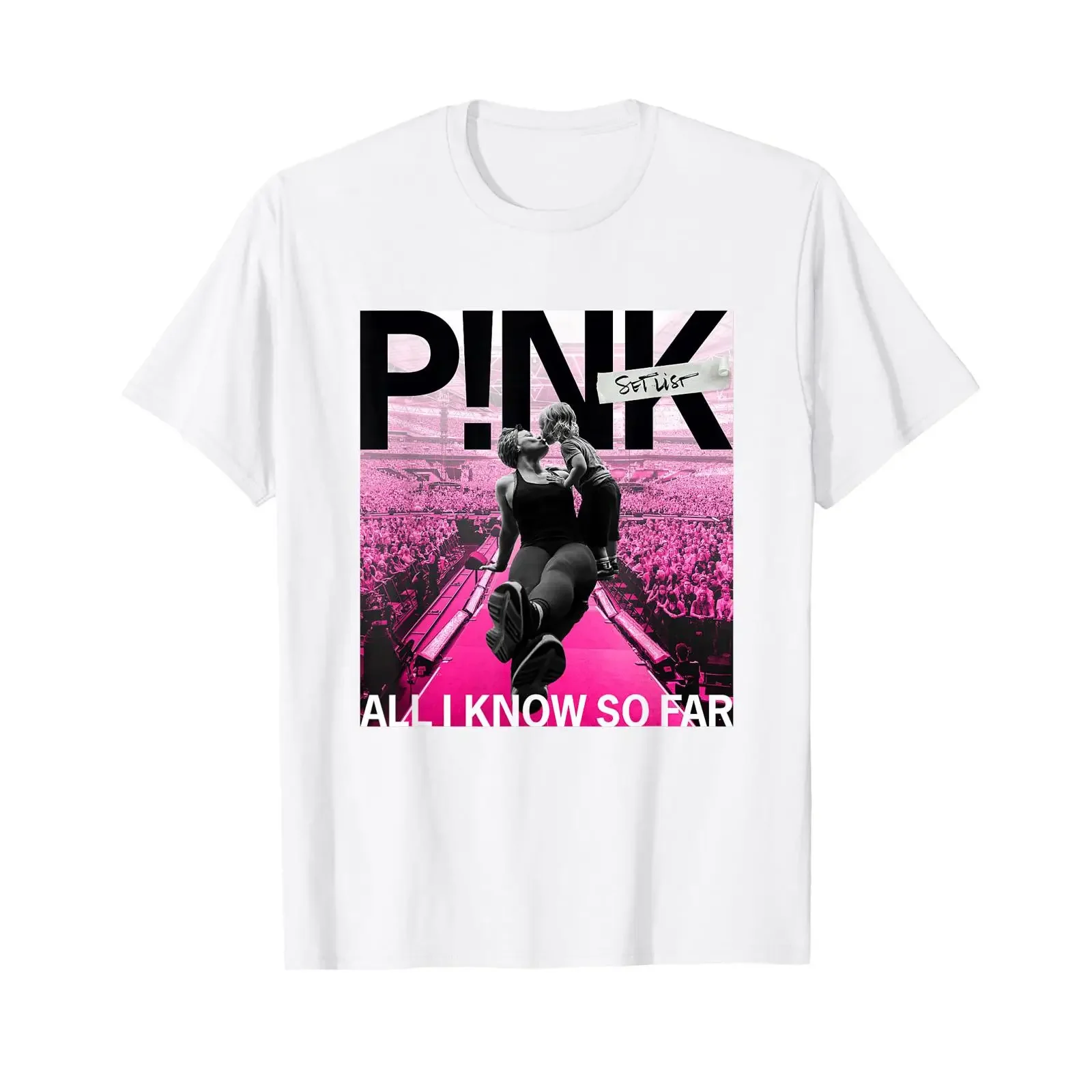 T-shirt rose officiel « All I Know So Far » vintage délavé pour homme, confortable, unisexe, décontracté, à motif graphique doux, streetwear élégant