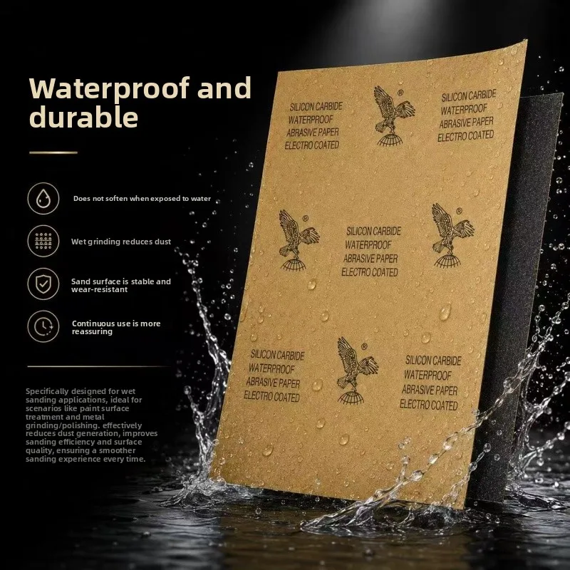 400‑2000 Grit Wet & Dry Sandpaper Water Resistant Fine Polishing Paper for Jade Jewelry Furniture Car Sanding