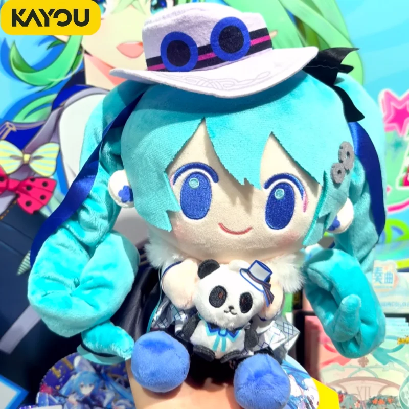 

New Kayou Hatsune Miku Plush Doll 20cm Sitting Pose With Panda Official Licensed Anime Merchandise Stuffed Collectible Toy