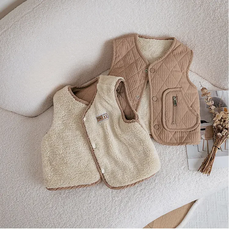 Neue Herbst-Winter-Fleece-Strickjacke Weste für Jungen Mädchen Baby Warme Weste Leichte Kinder Ärmellose Jacke Lässige Innenweste für Kinder – Detail 20