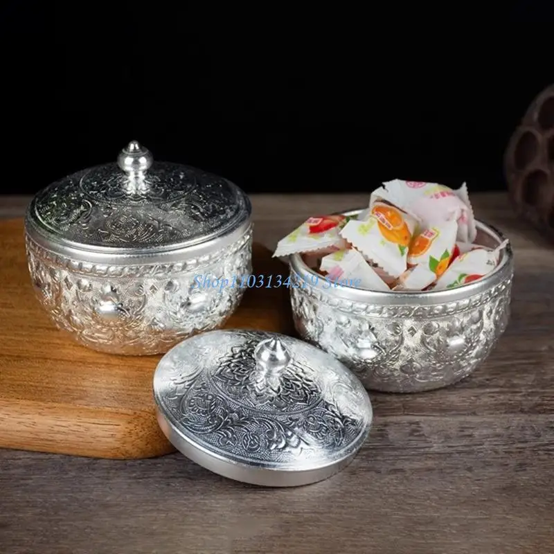 N5KC Silver Tone Bowl Craft For Refreshing Drink And Delicacies