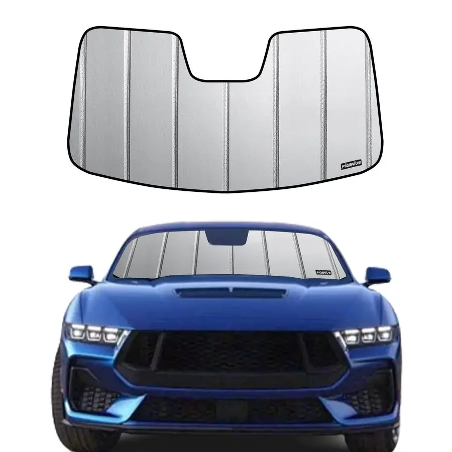 

Shade for Ford Mustang 20152023 with Rearview Mirror Mounted Camera, Custom Front Window Sunshade Safeguard