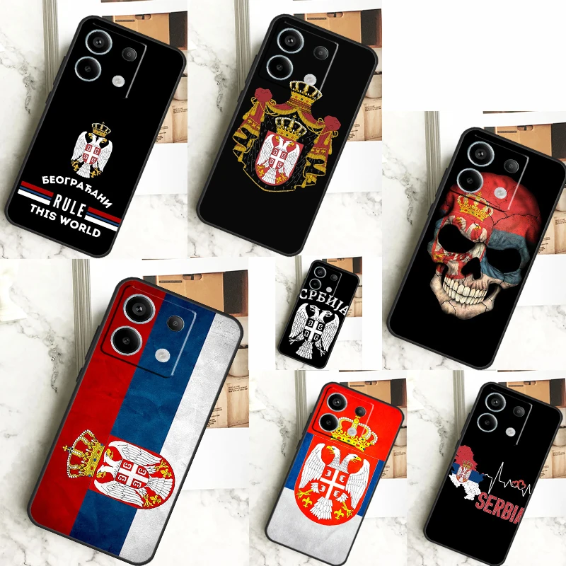 Flag of Serbia Serbian Case For Xiaomi Redmi Note 13 Pro 12 11 9 10 12S 11S 10S 9S Redmi 13 12 10C 12C 13C Cover