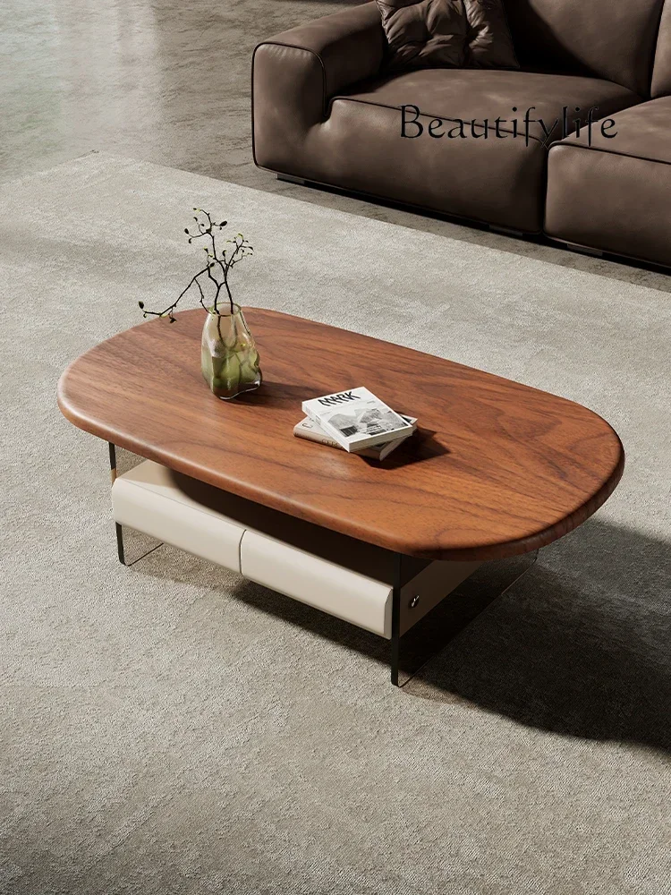 

журнальный столик Italian simple retro designer coffee table, antique acrylic oval tea table in the living room