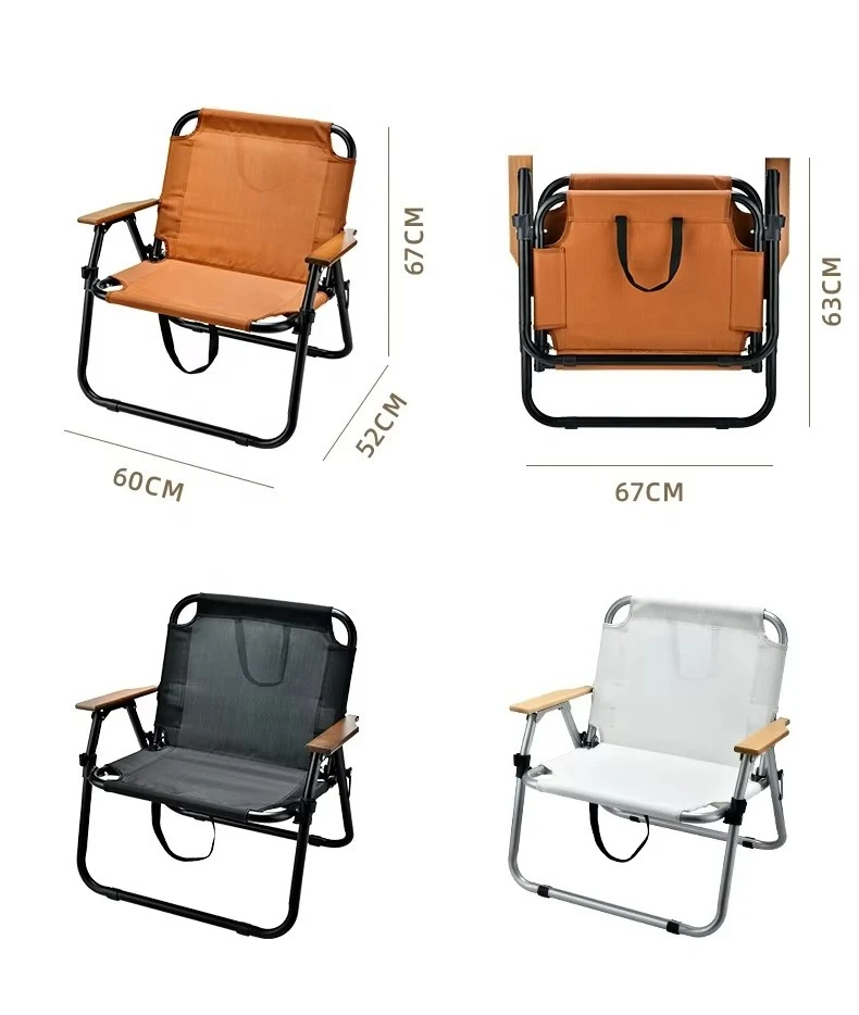 كرسي شاطئ خفيف الوزن عالي الظهر قابل للطي للتخييم كرسي من الألومنيوم المقاوم للماء في الهواء الطلق #2