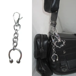 LLavero de Clip de herradura con encanto Punk, colgante de mochila geométrica de moda coreana, accesorios góticos, llaveros, joyería de Rock Grunge