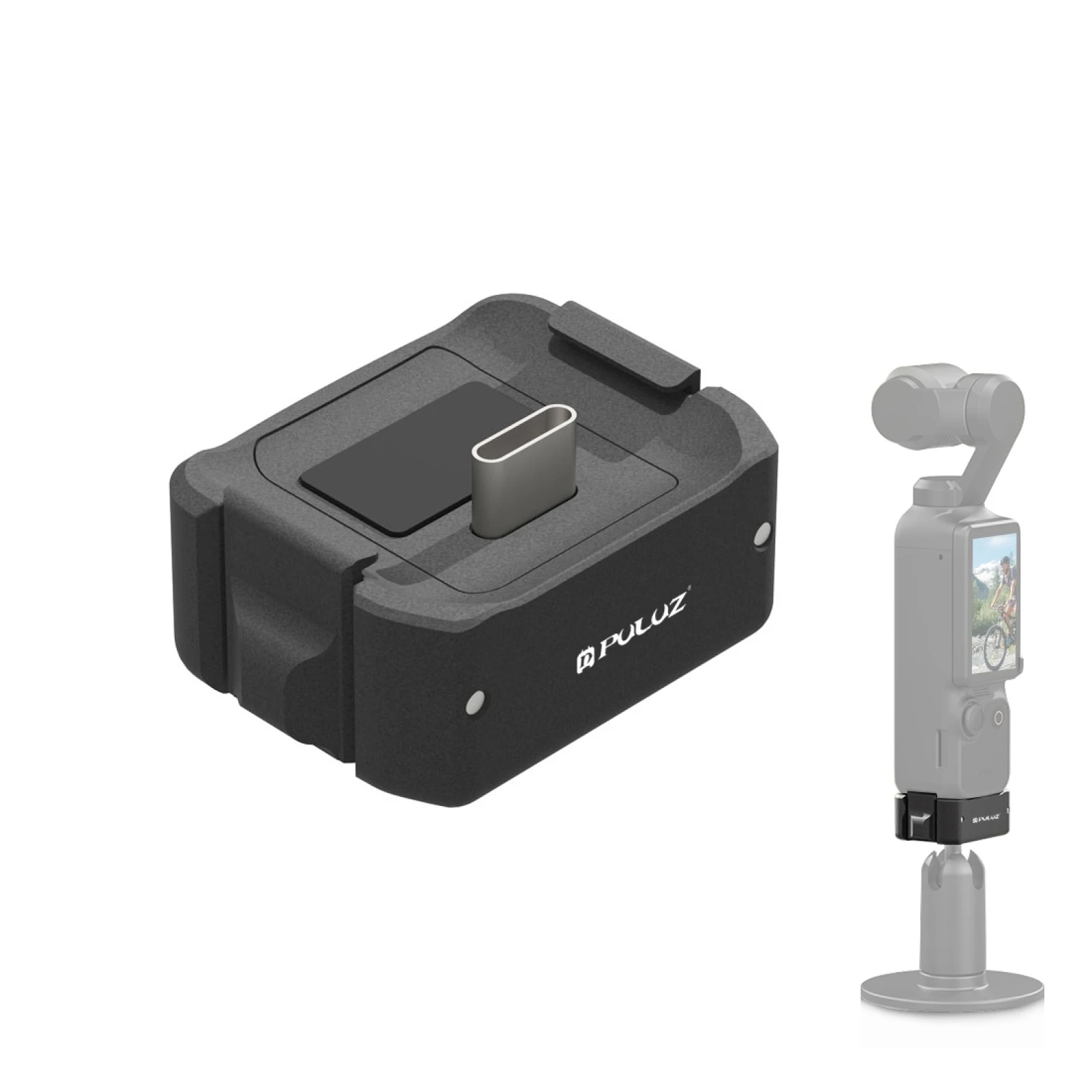 For DJI OSMO Pocket 4 / 3 PULUZ USB-C / Type-C Dock Desktop Charging Base Aluminum Alloy Bracket