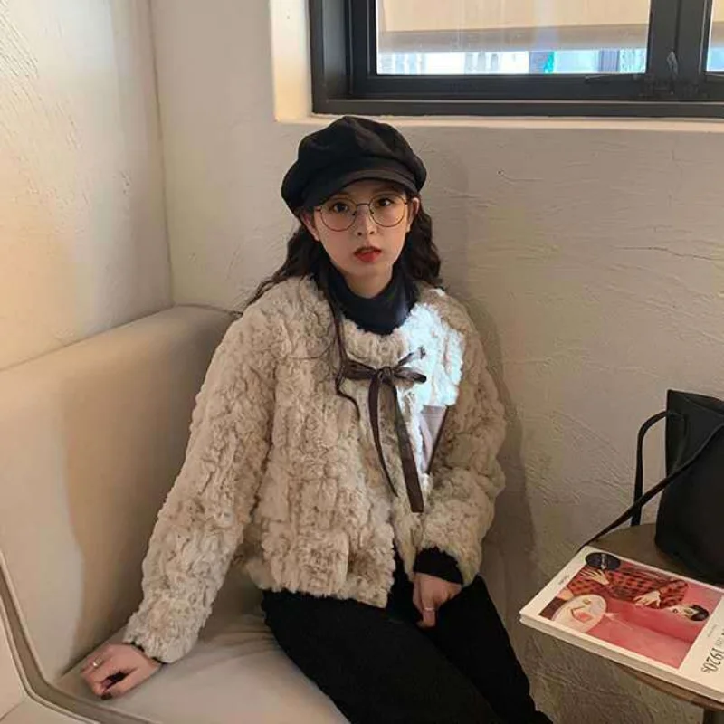 Korean Style Fashion Soft Basic Jackets Women Sweet All-match Retro Lovely Warm Ulzzang Cropped Slim Girlish Winter Popular Chic