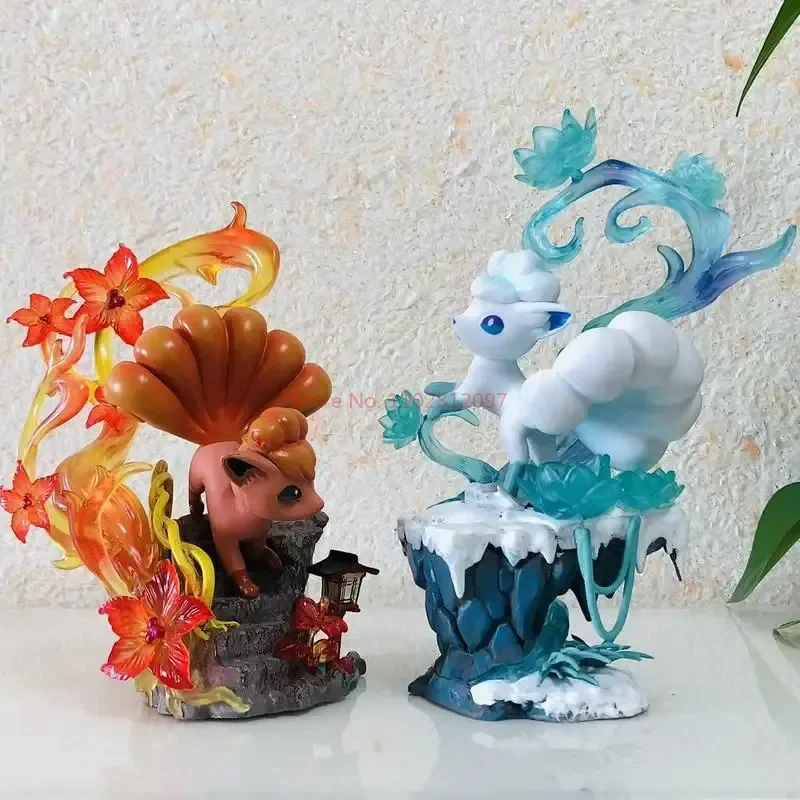 البوكيمون شخصيات كرتونية Alolan Vulpix بولي كلوريد الفينيل تمثال عمل الشكل تمثال تحصيل نموذج زينة زخرفية اللعب هدية الكريسماس