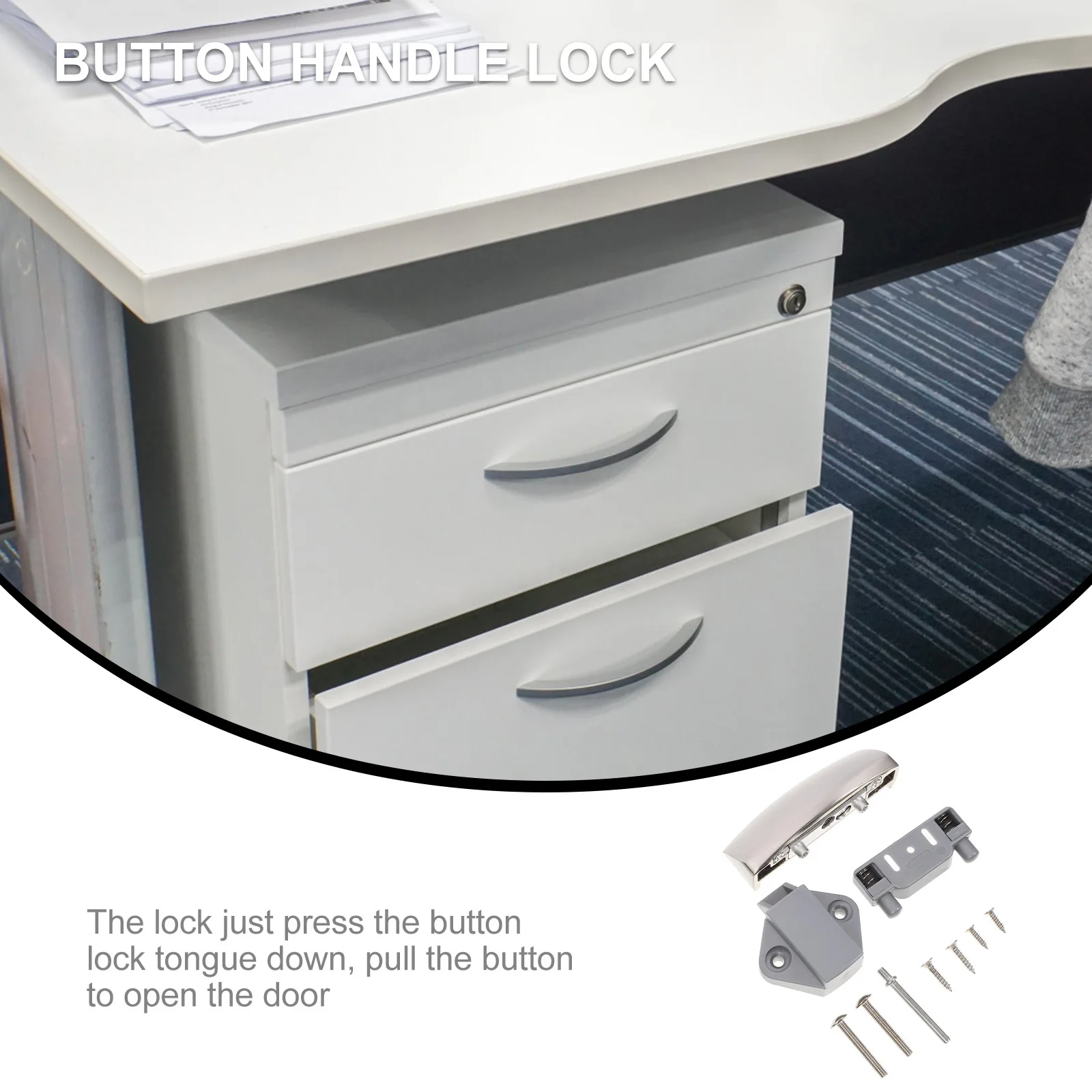 

1Pcs Button Lock Type for Rv Van Cabinet Easy Push Button Latch for Boat Mobile Home Drawer Furniture Keyless Catch Bolt