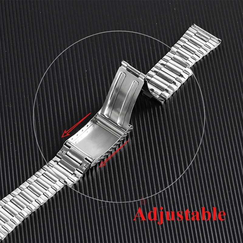 Correa de reloj Universal con hebilla plegable, banda de acero inoxidable dorada de 12mm, 14mm, 18mm y 20mm para hombres y mujeres, repuesto de pulsera de Metal