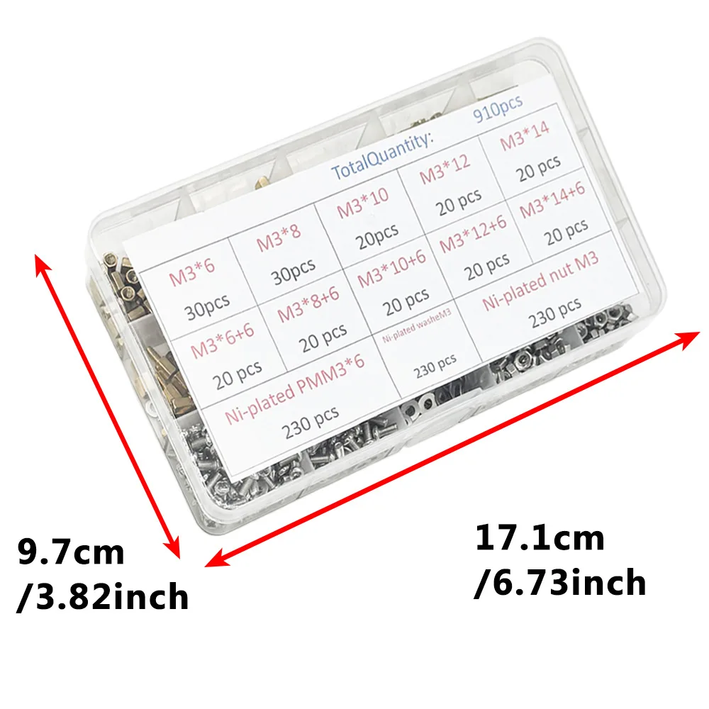 1 مجموعة 910 قطعة النحاس المواجهة فاصل عدة 230 قطعة PMM3 + 230 قطعة NutM3 + WasheM3 عرافة رئيس النحاس تباعد مسامير الخيوط M3 عمود PCB #2