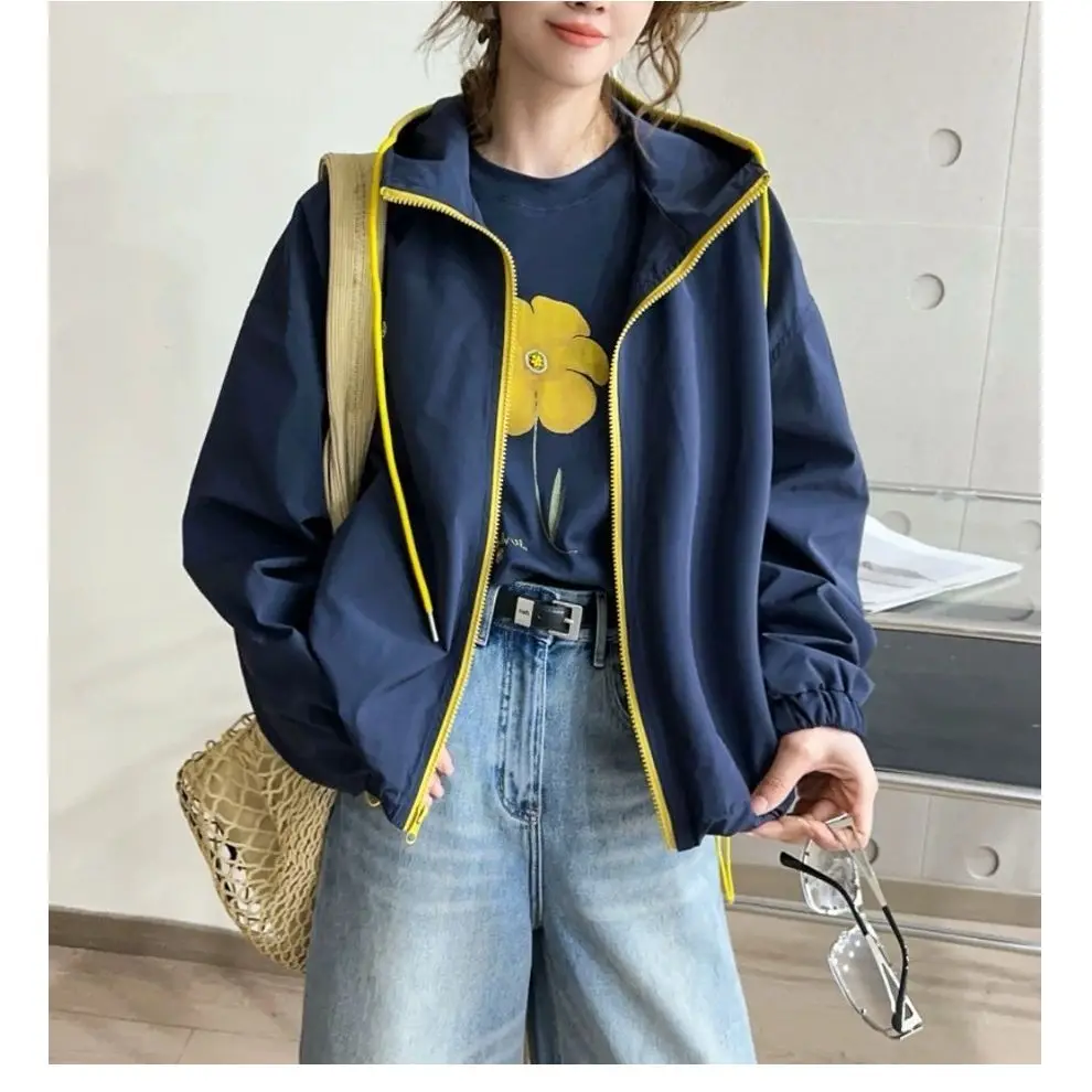 Zipper Jacket Women's Loose Casual Top Spring 2025 New Small Size European Style Polyester Fiber Outdoor Coats