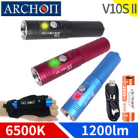 Archon V10s II Scuba Diving Light Flashlight Portable Underwater Lamp 1200 Lumen With 18650 Battery Torch Dive Video Photoraphy