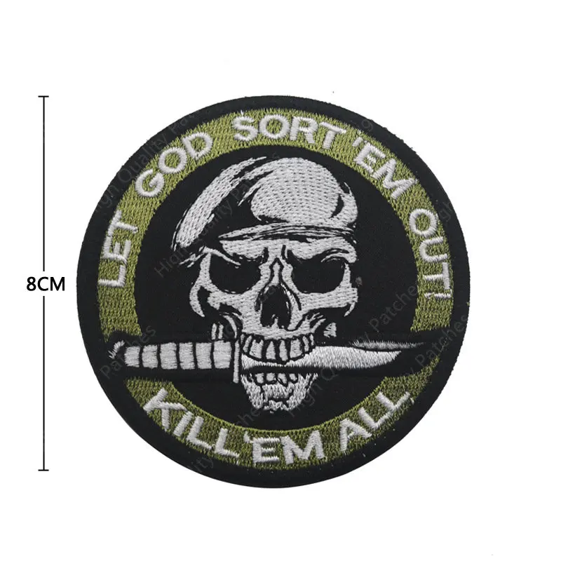 Skull Badges Patches PVC  Rubber HOOK Removable Insignia OPS Patch Armbands Clothes Accessories Decorative for Caps Backpacks