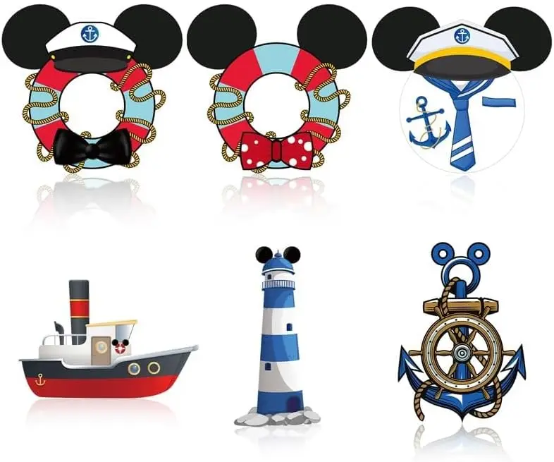 6 Pcs Cruise Door Magnet Stickers, Cute Captain Sea Navigation Car Door Decorations Anchor Cruise Holiday Decor for Carnival Cr