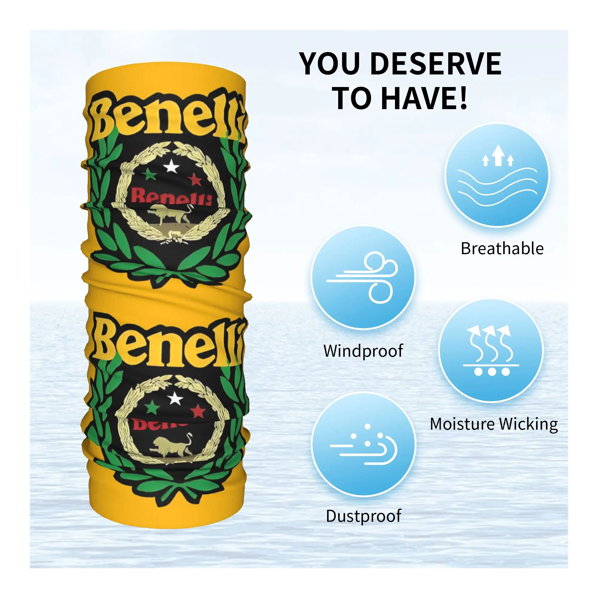 Benutzerdefinierte B-Benellis Motorrad Bandana Halsmanschette für Ski Laufen Männer Frauen Wickelschal Rennmotor Sturmhaube Wärmer