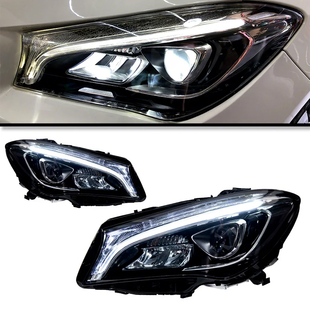 

LED headlights suitable for 14-19 models of CLA/W117 headlight assembly 12V 50W LED lens DRL low height high configuration