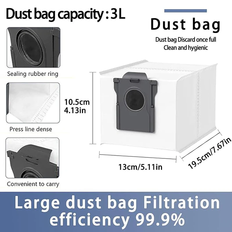 For Dreame X40 Ultra/L40 Ultra/X40 Master Robot Vacuum Accessories Main Side Brush Filter Mop Cloth Dust Bag Replacement Parts view 6