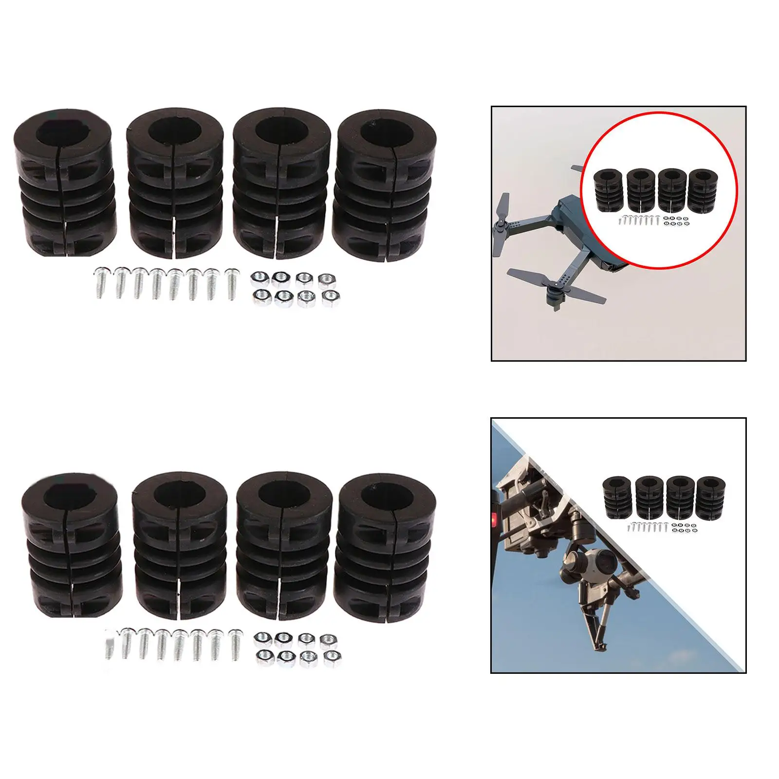 4x cuscino in silicone, apertura del molo con smorzamento vibrante in silicone, cuscino del carrello di atterraggio del drone