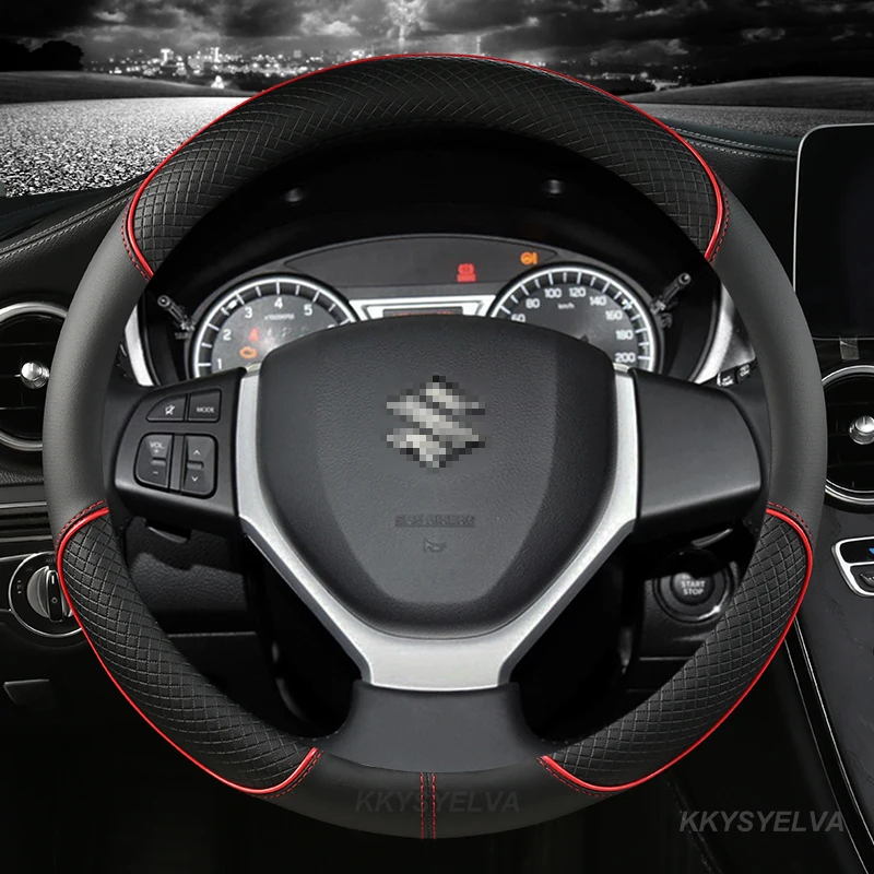 PU Leather Car Steering Wheels Cover 38cm For Suzuki Swift 2011-2016 Vitara 2015-2019 Celerio 2015 - 2019 SX4 S-CROSS 2013-2019