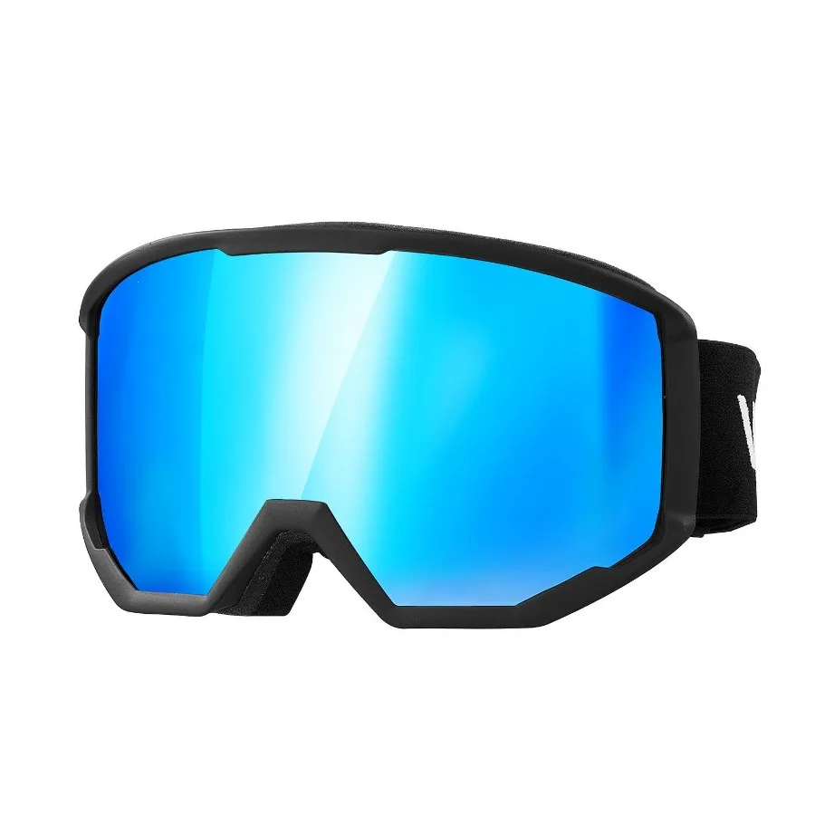 

Ski Goggles, Cylindrical Lens with Ice Blue Revo Coating, OTG Anti fog Snow Goggles for Men Women Youth, TPU Frame &