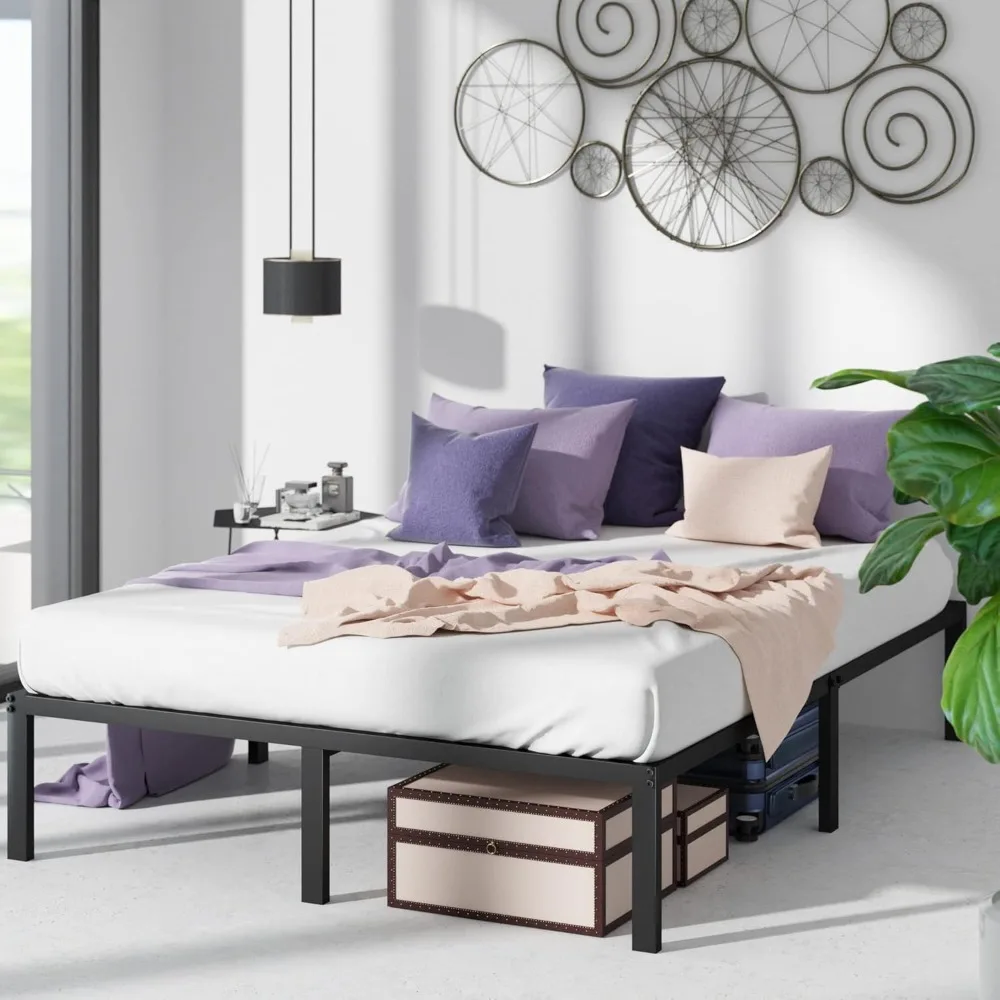 

Yelena 14 Inch Metal Platform Bed Frame, Steel Slat Support, No Box Spring Needed, Easy Assembly, Full