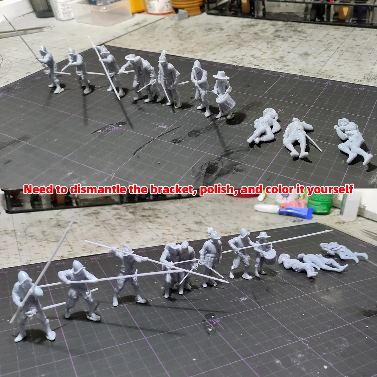 1/35 1/48 1/72 Modellbausatz 3D-Harz Miniatur-Soldatenfiguren Diorama Unbemalt 16. Jahrhundert Spanische Tercio DIY – Detail 2