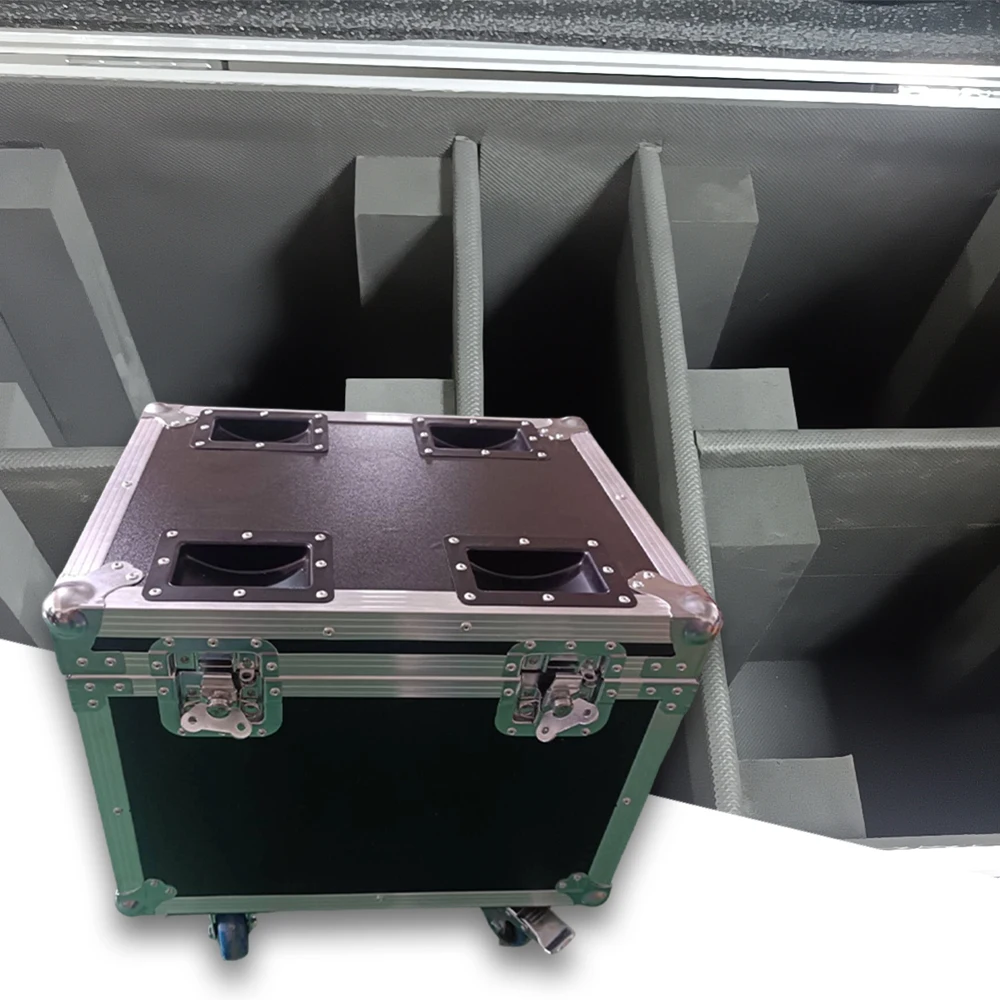 

1 шт. пустой транспортировочный кейс на колесах, сверхпрочный кейс для 4 светодиодных вращающихся головок по 200 Вт