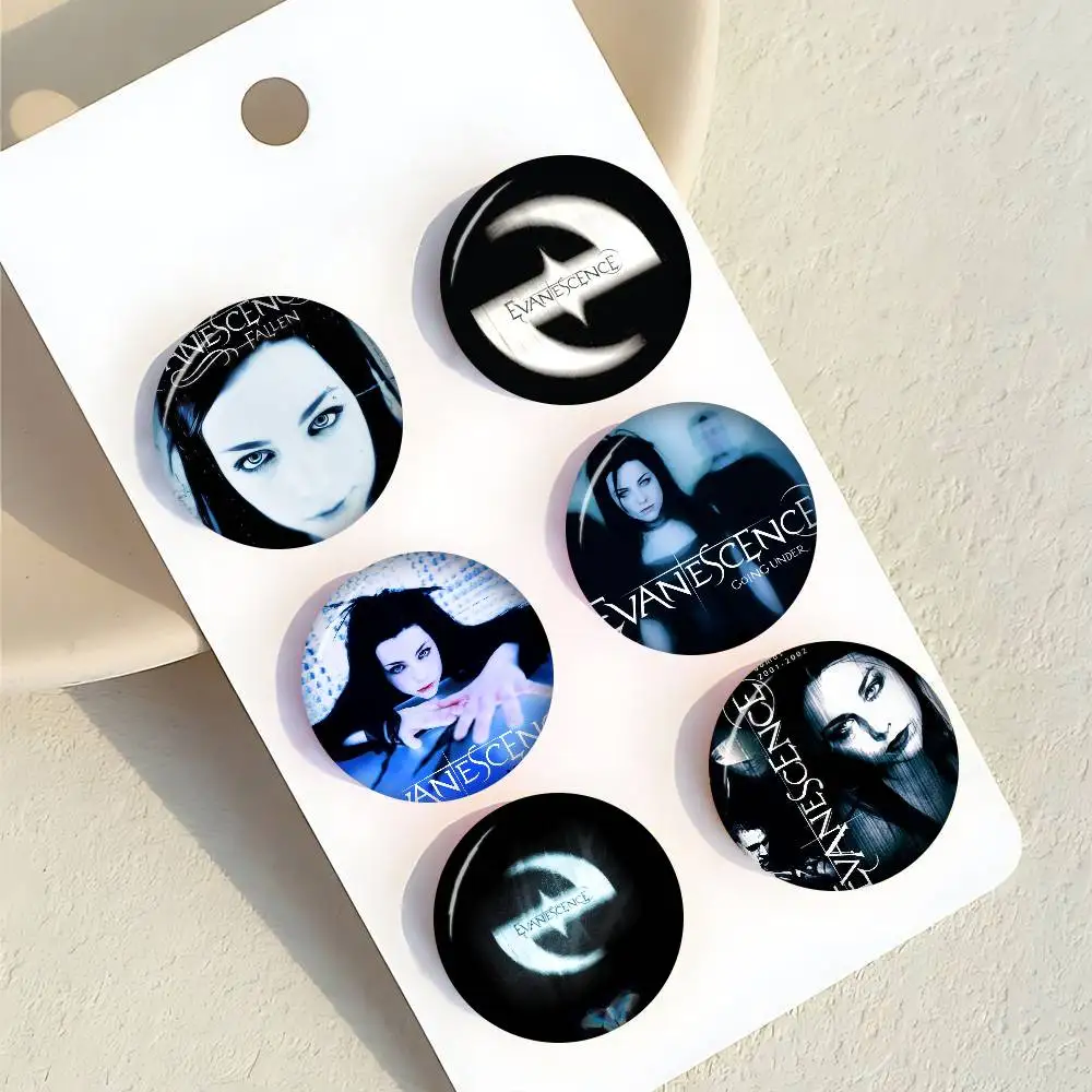 E-Evanescence Fallen A-Amy Lee Tinplate Pin Button Custom Anime Role Old-school Brooch Cartoon Collar Badge Jewelry Gift Fans