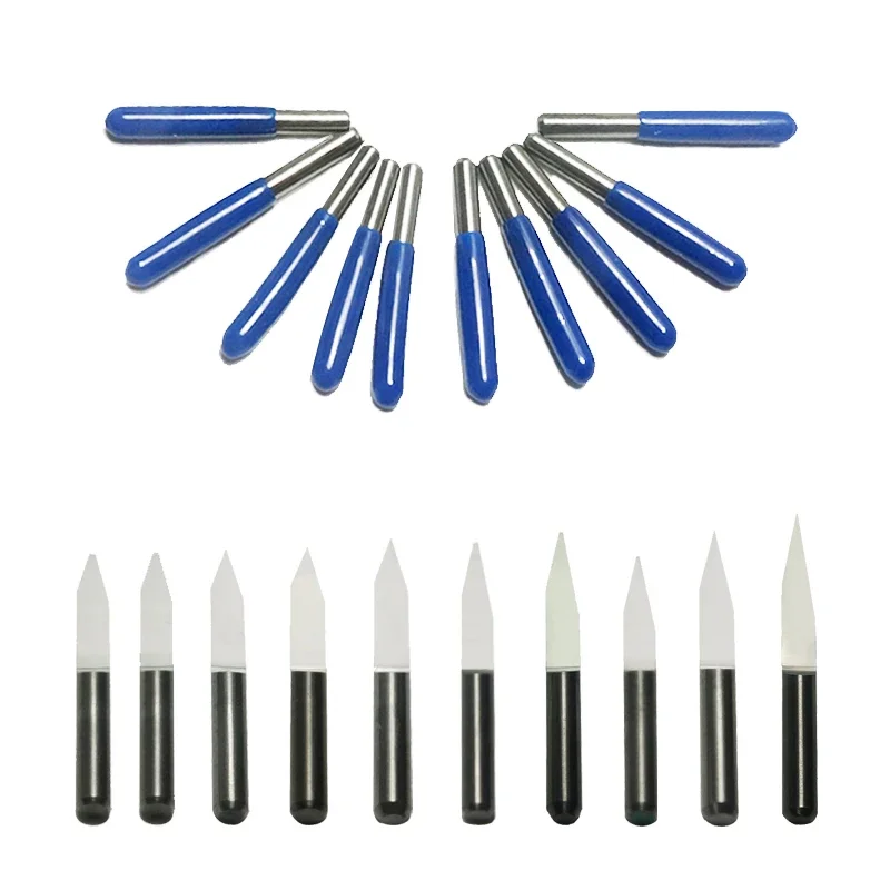 Imagem -02 - Tungsten Aço Gravura Bits Forma v Carbide Pcb Cnc Router Ferramenta Acessórios da Máquina 10 Graus 20 Graus 30 Graus 0.1 mm 3.175 mm 10 Pcs