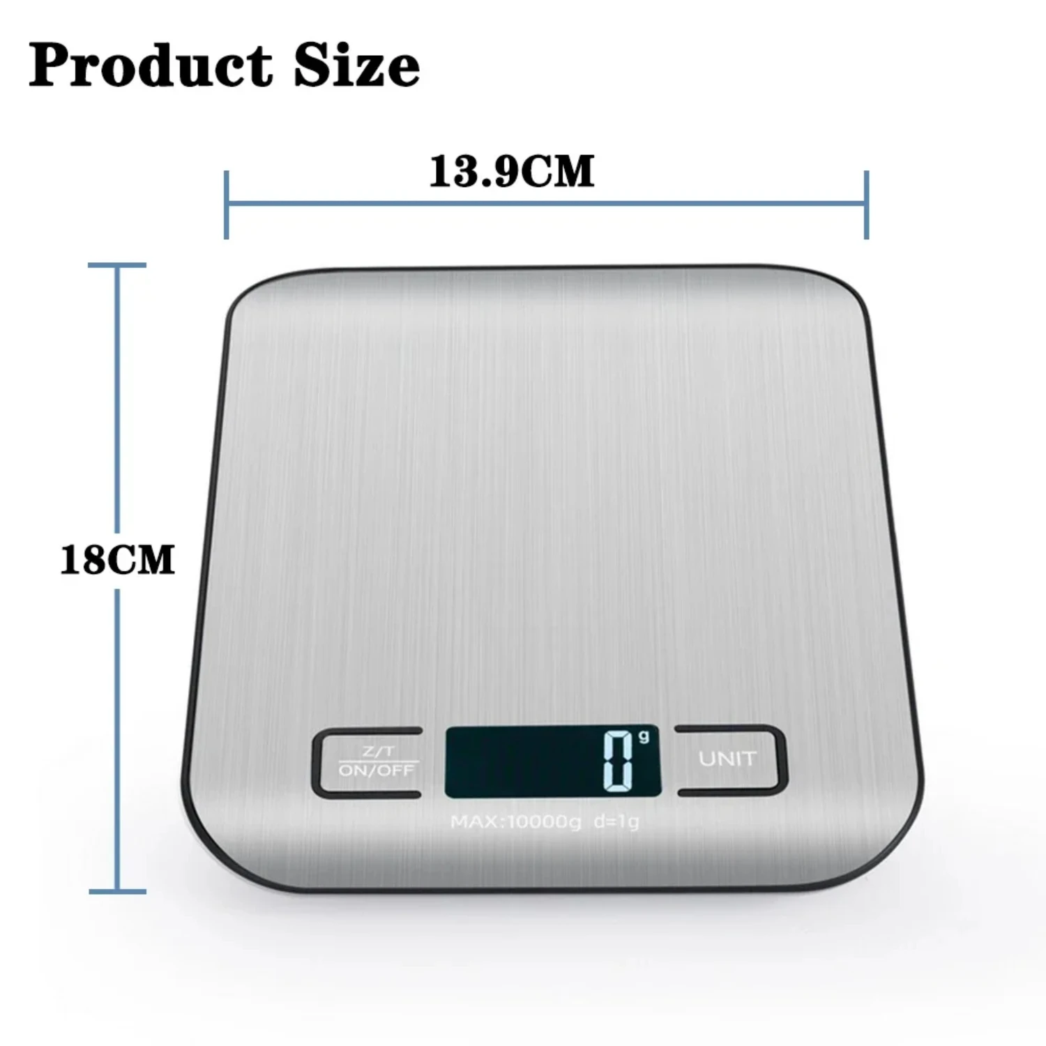 Kitchen Scale Stainless Steel Weighing  Food Diet Postal Balance Measuring LCD Precision Electronic Scales