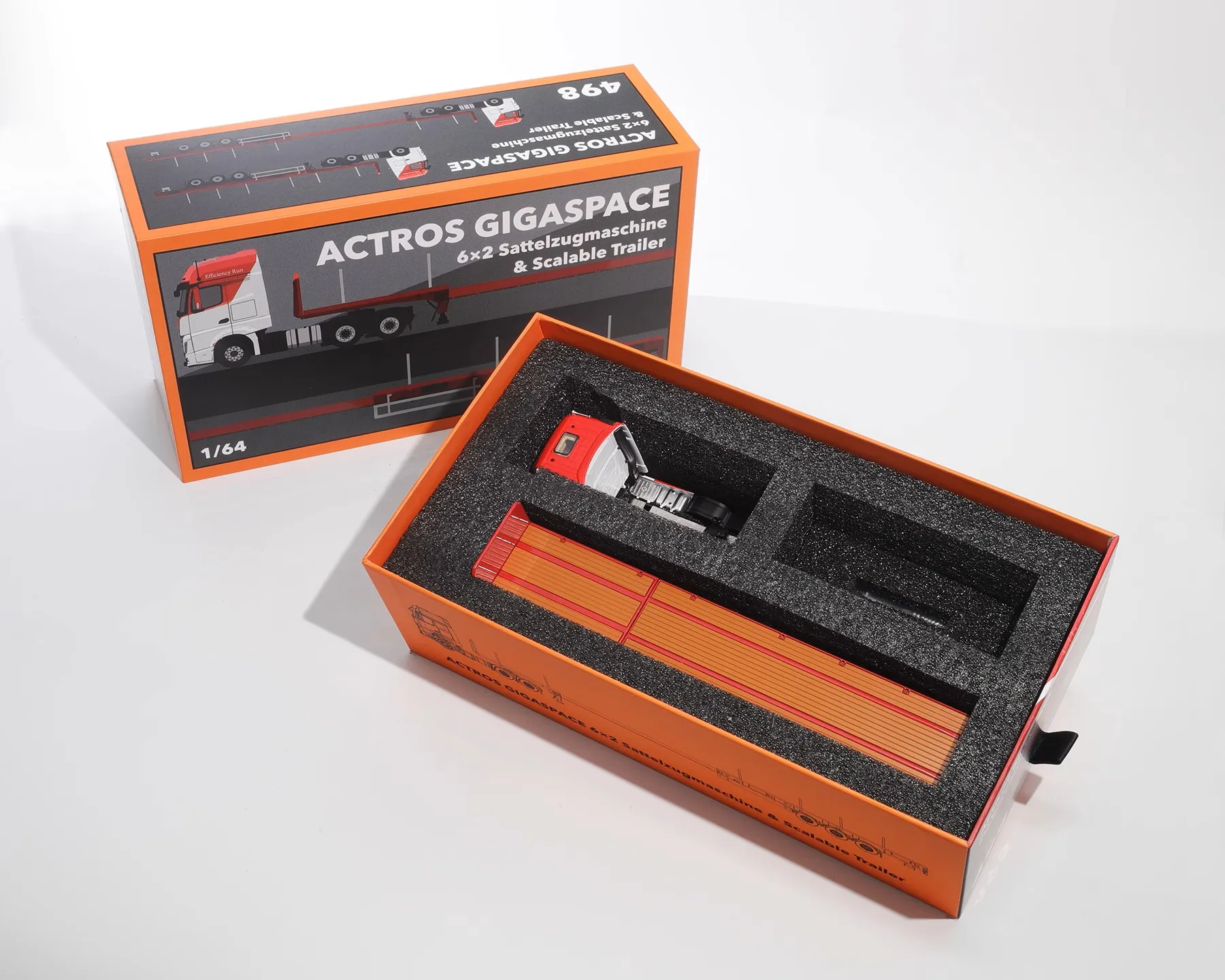 GCD 1/64 ACTROS GIGASPACE 6x2 Sattelzugmachine & Schaalbare Trailer Legering Speelgoed Motorvoertuig Diecast Metaal Model Geschenken