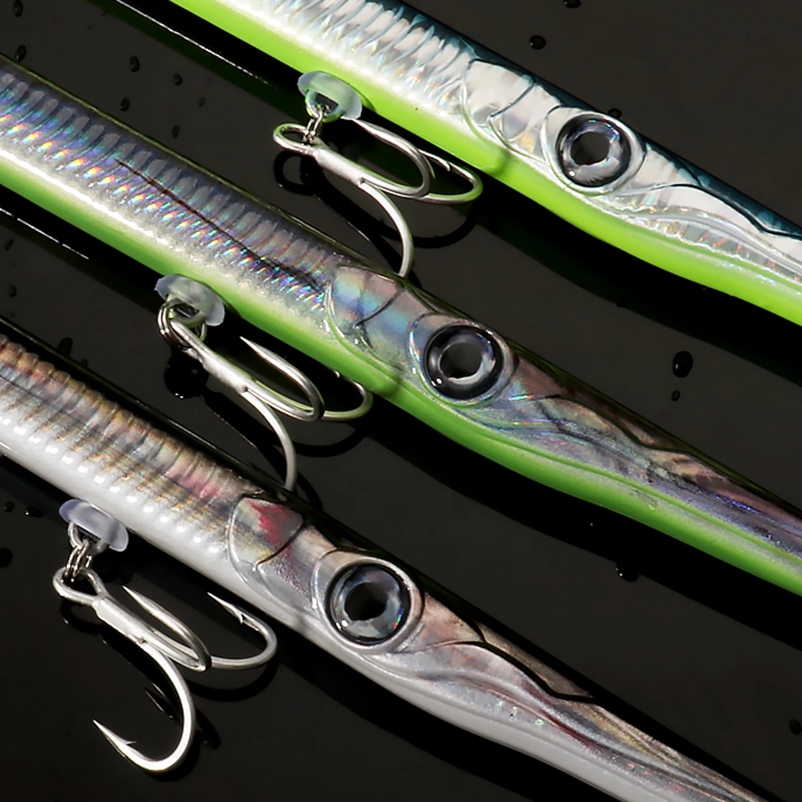 Isca Artificial Articulada 150mm/255mm com Corpo de Agulha, Pele Biônica e Sistema de Anzóis Triplos para Pesca, Isca Rígida Multiarticulada de Afundamento Rápido