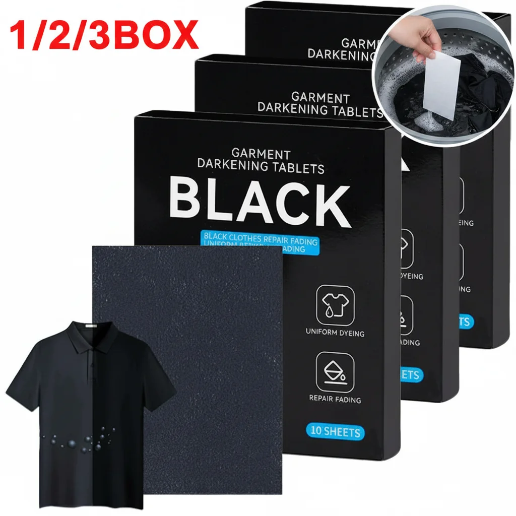 Clothes Blackening Dyeing Laundry Tablets Non-woven Black Color Enhanced Tablets Washing Machine Clothes Color Protection Sheets