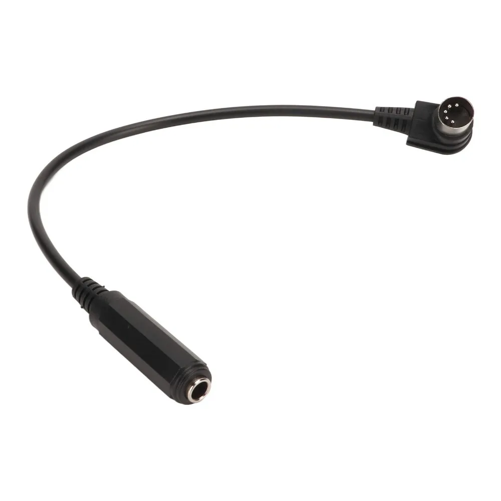 6.35mm 6.35mm to MIDI 5 Pin Cable Plug and Play 90 Degree Sound Adapter Cable 30cm/11.8in Female 1/4 Inch to DIN 5 Pin MIDI Male