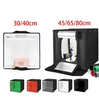 SH Photo Light Studio Soft Boxes Portable Foldable Dimmable Photography Table Shooting Tents Kit With 3Pcs Background Board