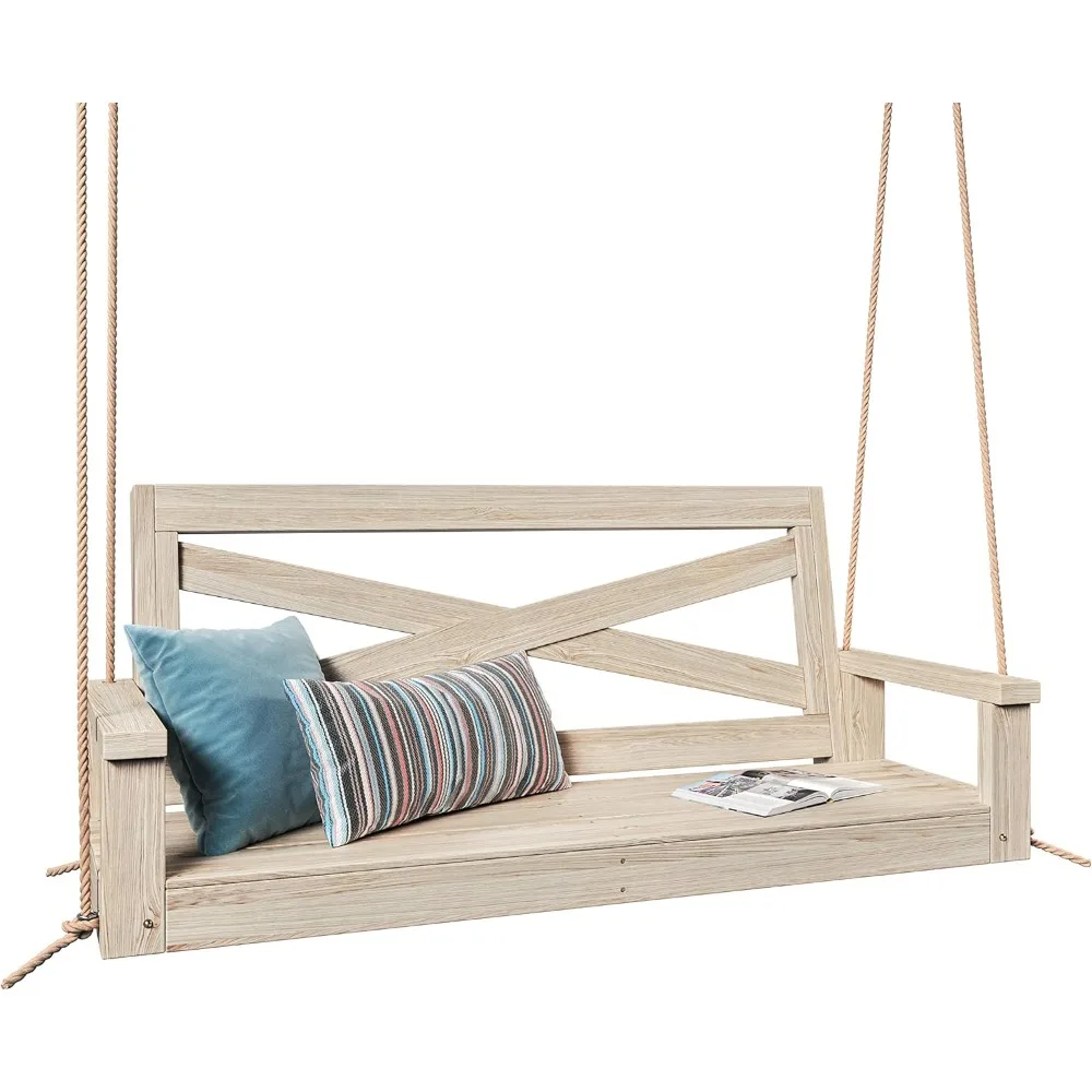 

Amish Heavy Duty 700 Lb Boardwalk Porch Swing W/Ropes (5 Foot, Unfinished)
