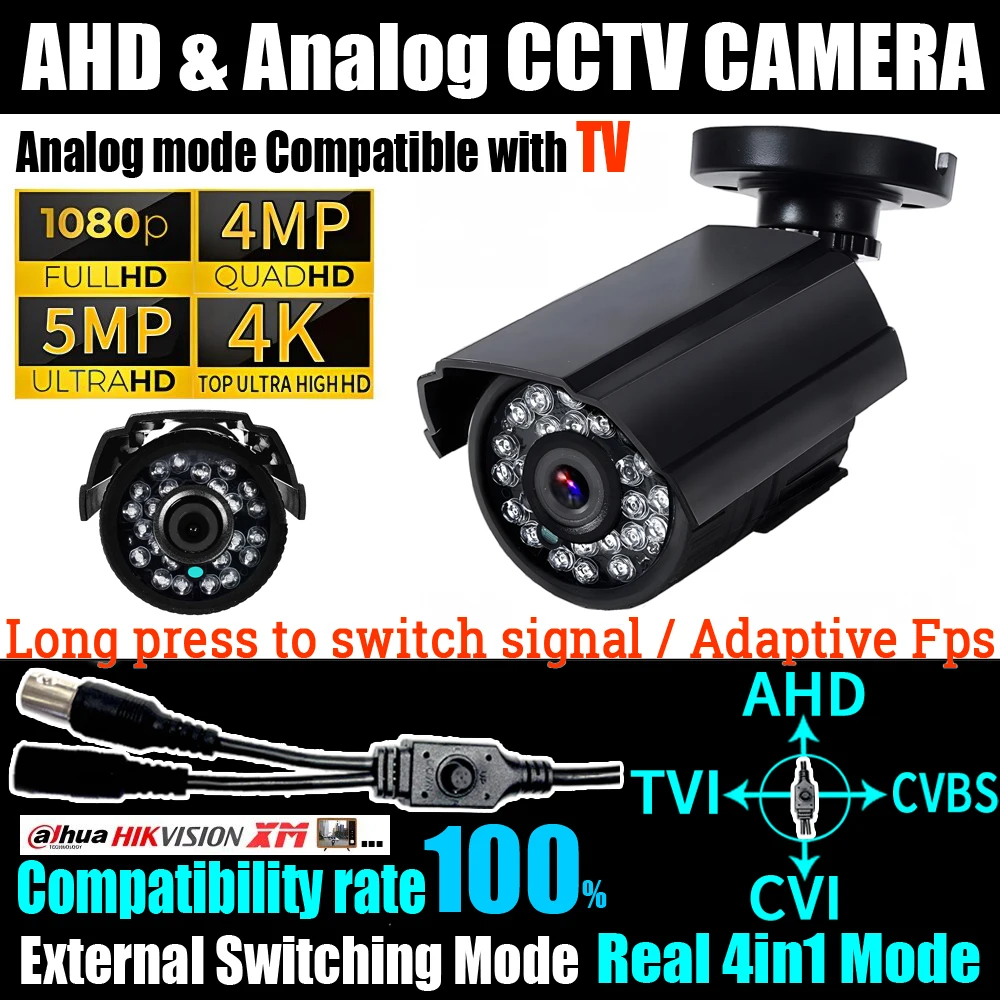 

Free Shipping 1920*1080P/5MP/8MP Mini AHD Camera 2.8mm TVI/CVI/Analog 4in1 OSD Menu HD Security Monitor Outdoor Waterproof IP66