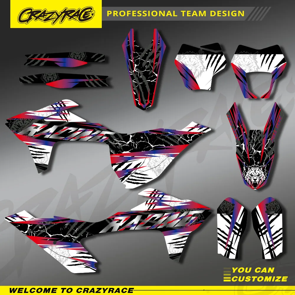 

For GASGAS GAS GAS MC EX EC 125 250 300 350 450 2021 2022 2023 Full Graphics Decals Stickers Motorcycle Background Custom Number