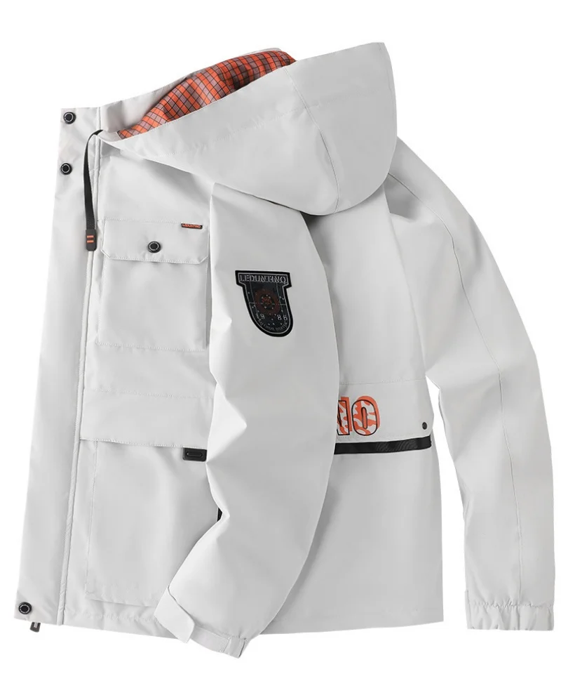 Windbreaker Men Tactical Jacket Waterproof Outdoor Hooded Coat Sports Military European Size M-5XL Field Climbing Thin Outwear
