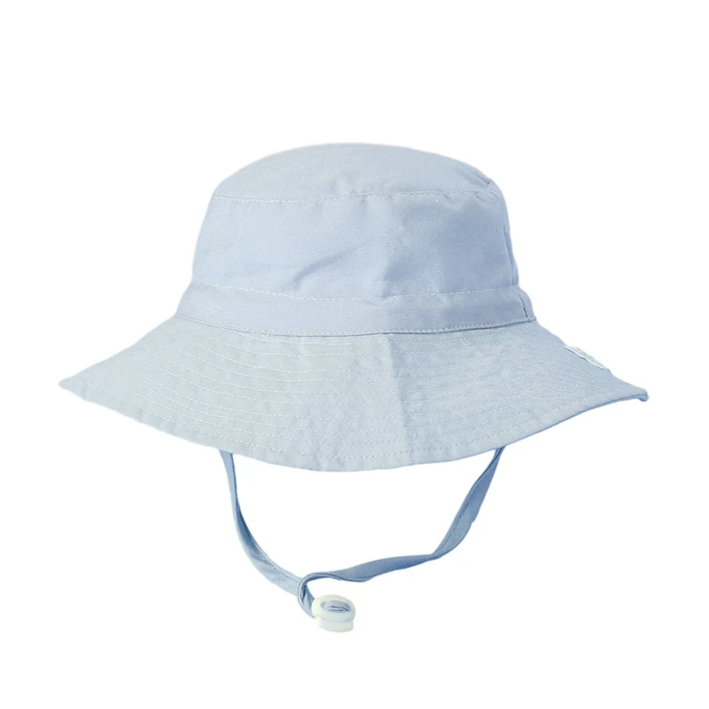 Children Sun Hat Boy Girls Solid Chic Bucket Caps with String Baby Kids Casual Outing Breathable Fisherman Hats Panama Caps