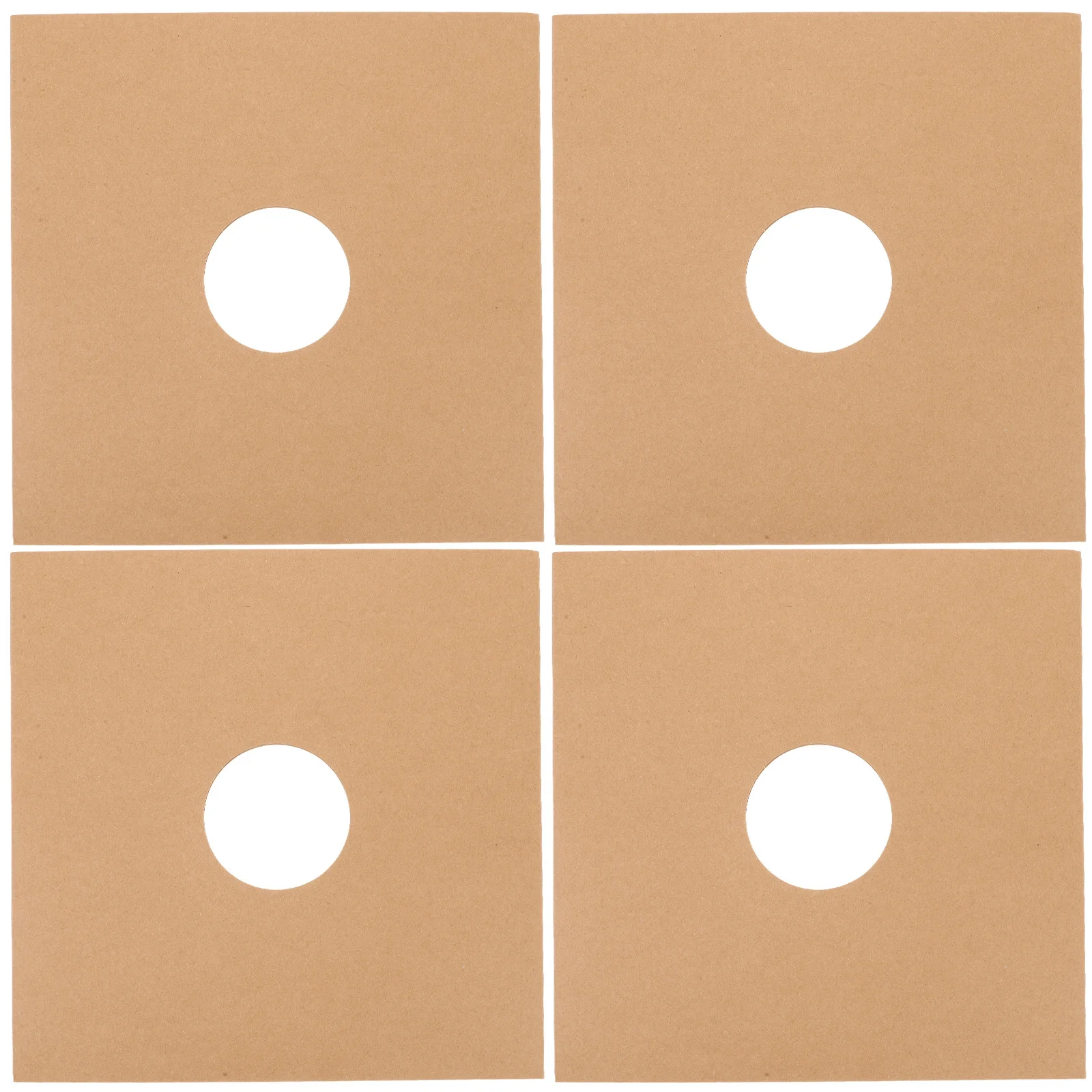 

4pcs Vinyl Record Sleeves Kraft Paper Protector Sturdy Right-Angle Design For Storage Air Circulation Album Cover Case Music