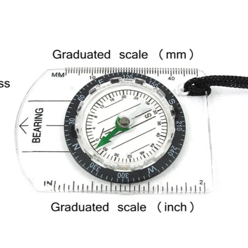 Outdoor Camping Hiking Transparent Plastic Compass Compass Proportional Footprint Travel  Compass Tools travel kits image 5