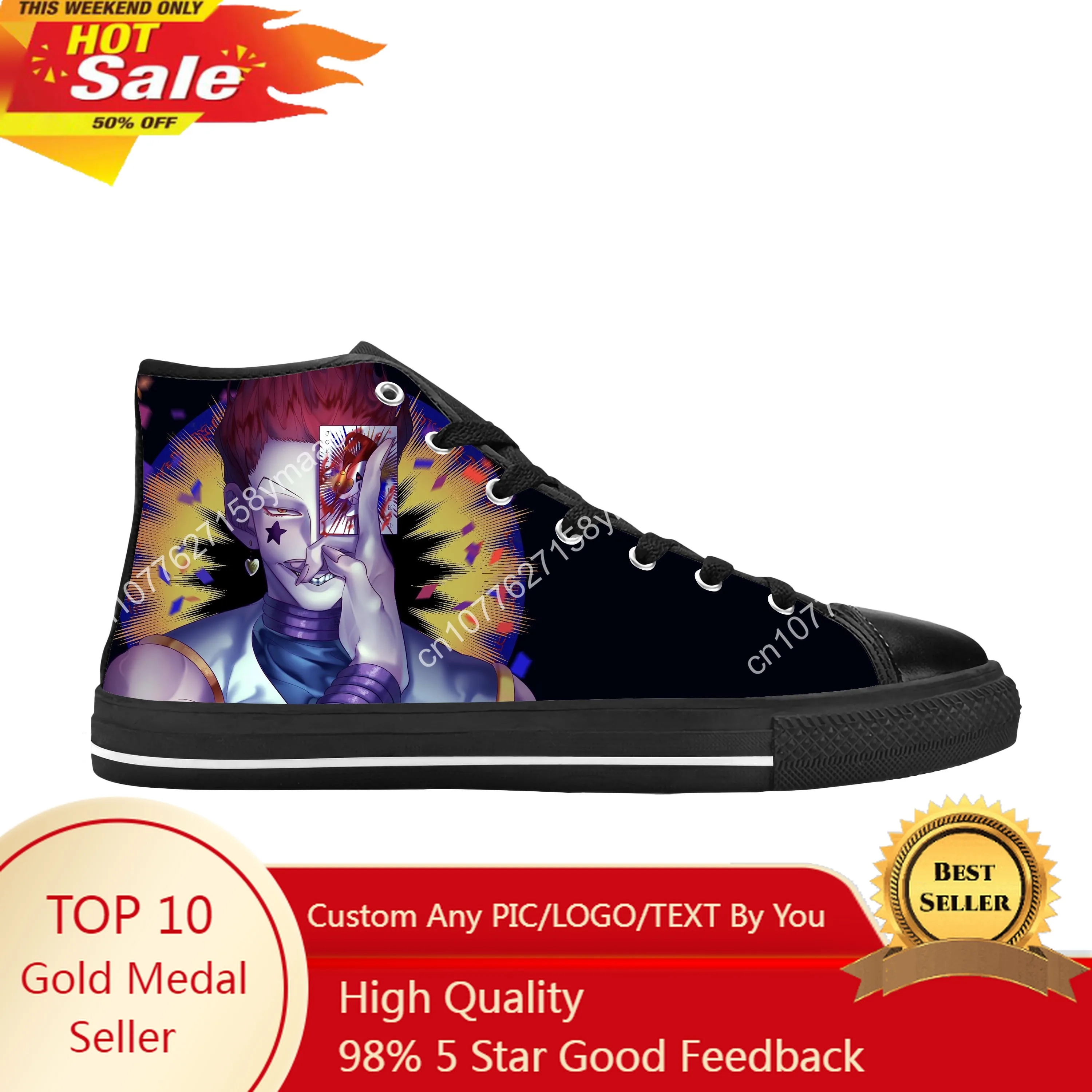 

Japanese Anime Manga Hunter X Hunter Hisoka Morow Casual Cloth Shoes High Top Comfortable Breathable 3D Print Men Women Sneakers